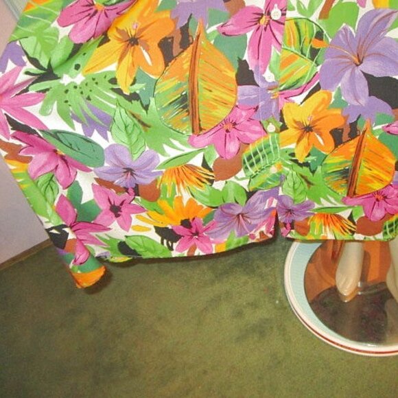 Pendleton HAWAIIAN Maxi Size 10P SKIRT Tropical POCKETS Lightweight BUTTON UP - Picture 4 of 11